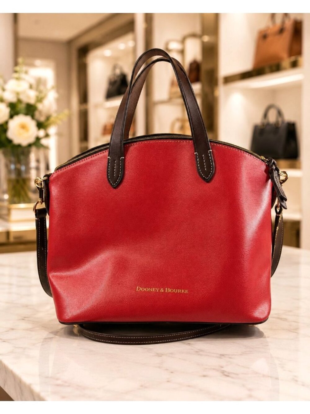 Dooney & Bourke Small Gabriella Leather Satchel Purse Bag Red EUC $248 Retail